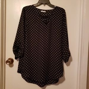 Black and white polka dot blouse